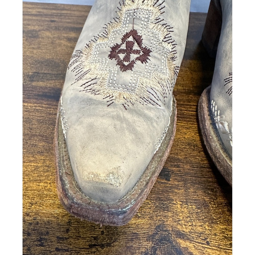 Circle G Embroidered Leather Cowboy Western Boots Distressed Women's Size 8 - Picture 5 of 16
